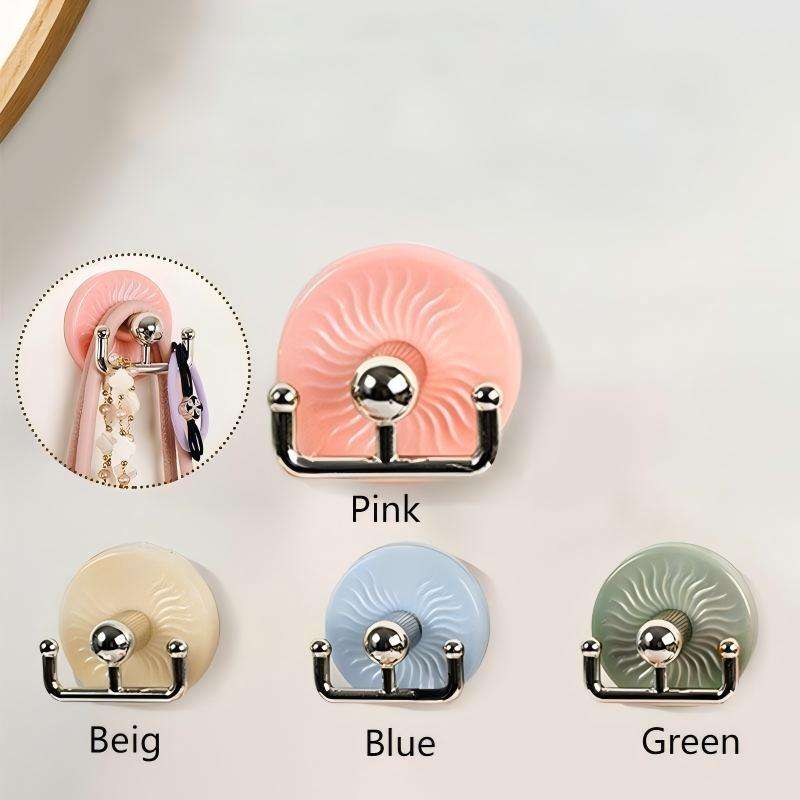 No-Drill Strong Adhesive Hook, Macaron Colours - Rotating Bathroom and Door Hook