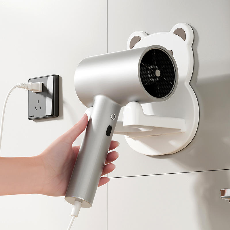 Cartoon Hair Dryer Holder - No-Drill Wall-Mounted Bathroom Storage Rack
