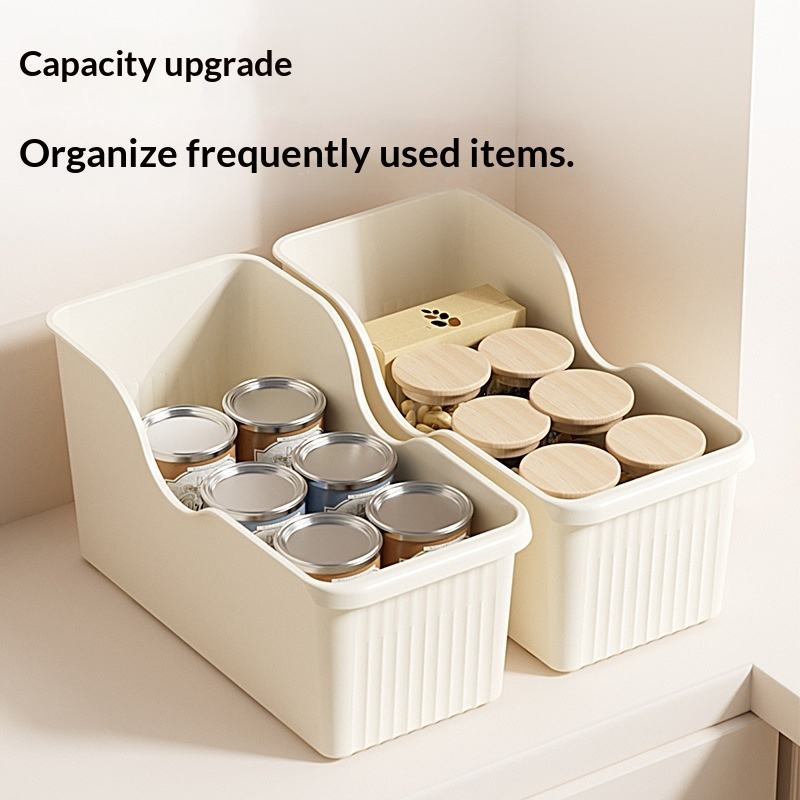 Plastic Kitchen Cabinet Storage Box with Wheels and Lid, 20 x 39 x 20 cm