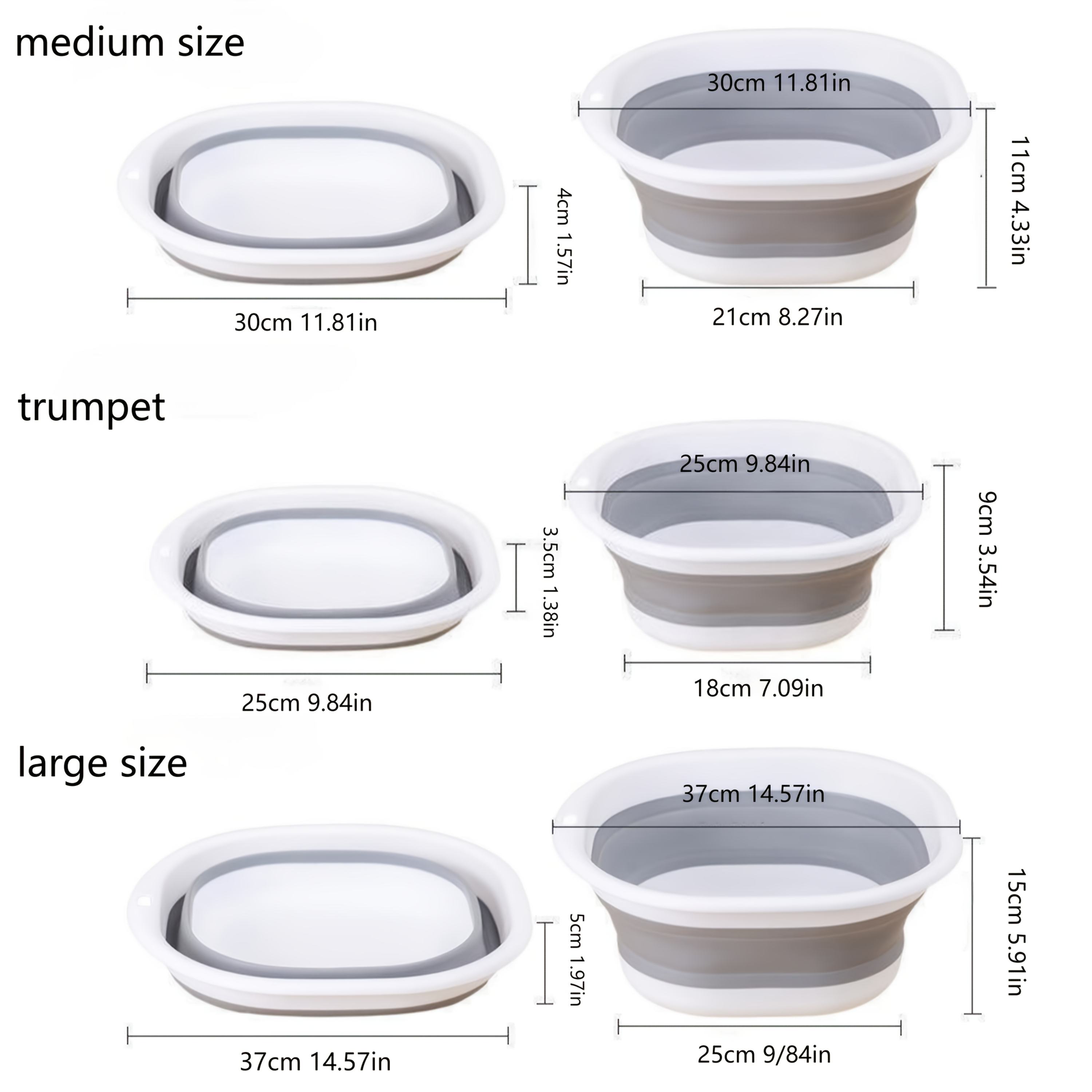 Foldable Plastic Wash Basin, 38 cm - Portable Basin for Camping and Travel