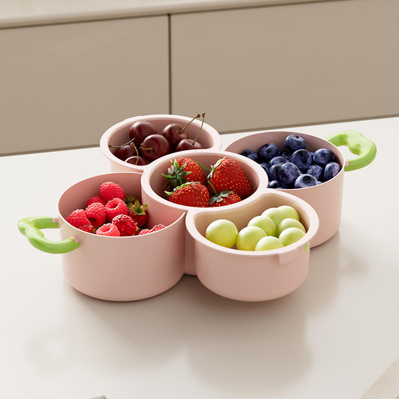 Multi-Compartment Snack Storage Tray - Living Room Fruit and Candy Plate