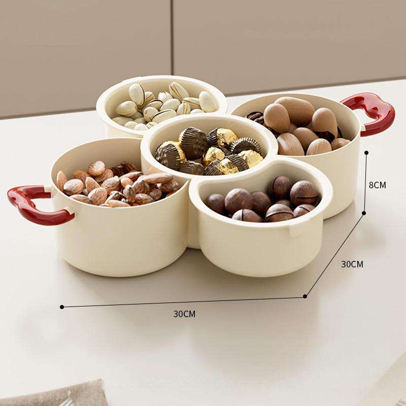 Multi-Compartment Snack Storage Tray - Living Room Fruit and Candy Plate