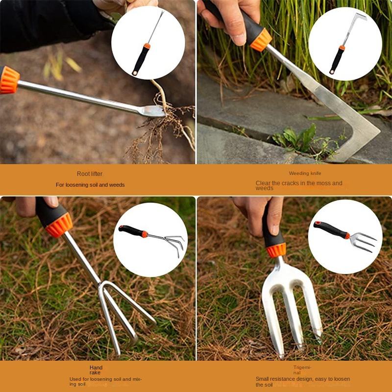 10-Piece Garden Tool Set with Oxford Bag - Stainless Steel Trowel, Spatula and Fork