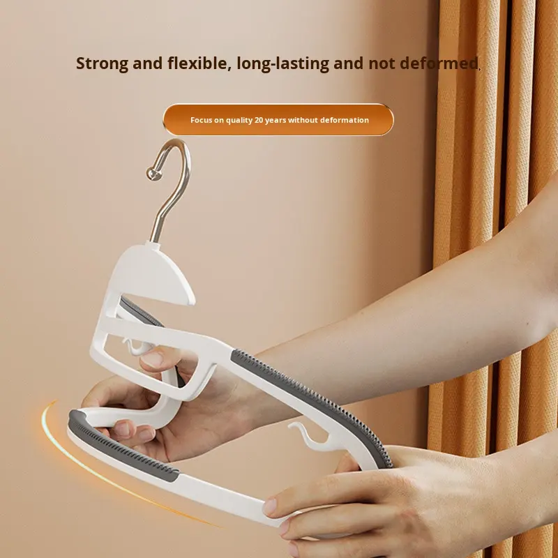 Thickened Non-Slip Hangers with Shoulder Protection - Flocked Stainless Steel 5 mm