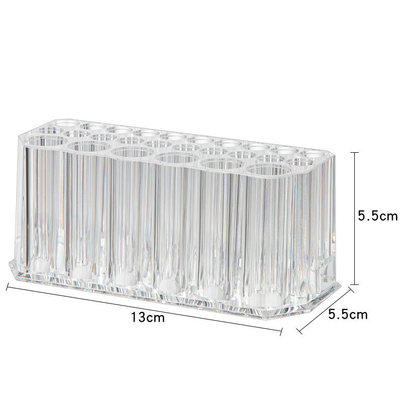 26-Hole Transparent Makeup Brush Holder - Eyebrow and Eyeliner Display Stand